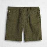 Bermuda chino 100% lino - Dark Olive