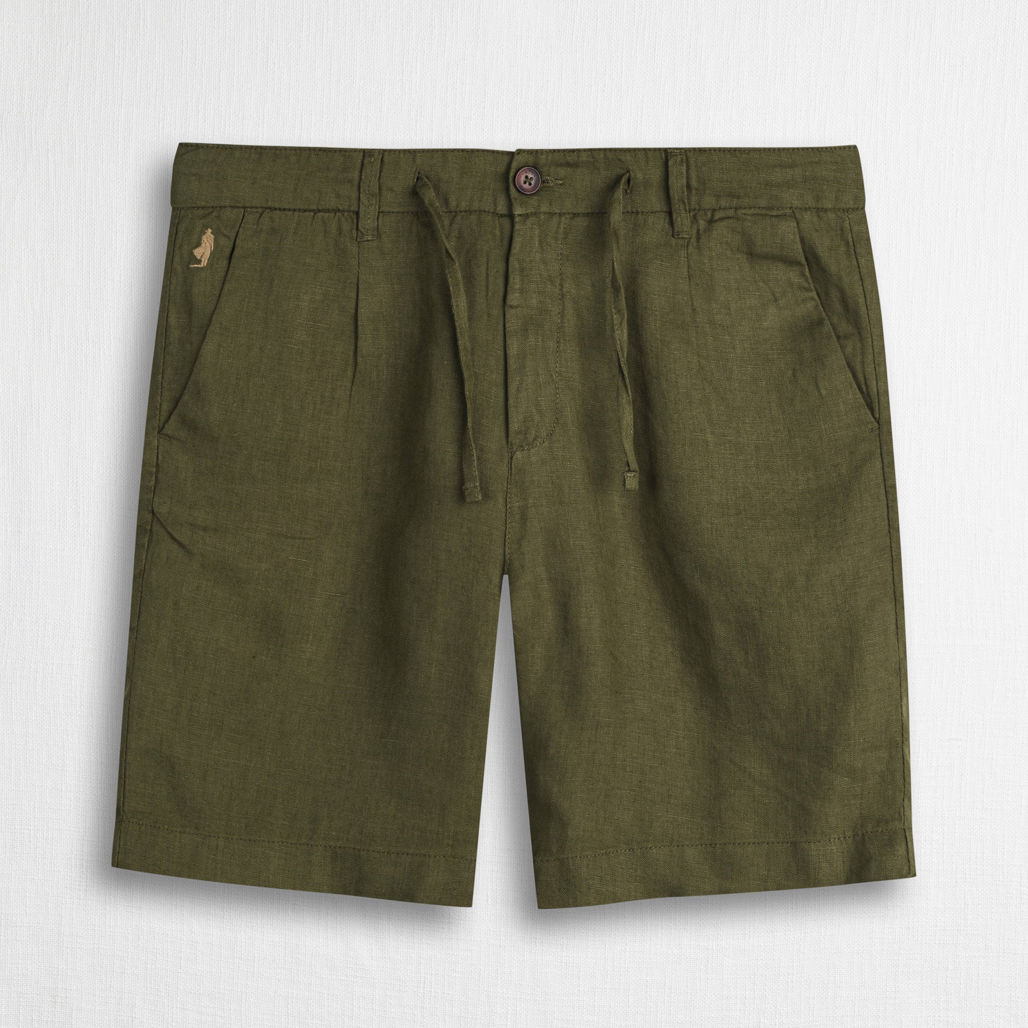 Bermuda chino 100% lino - Dark Olive