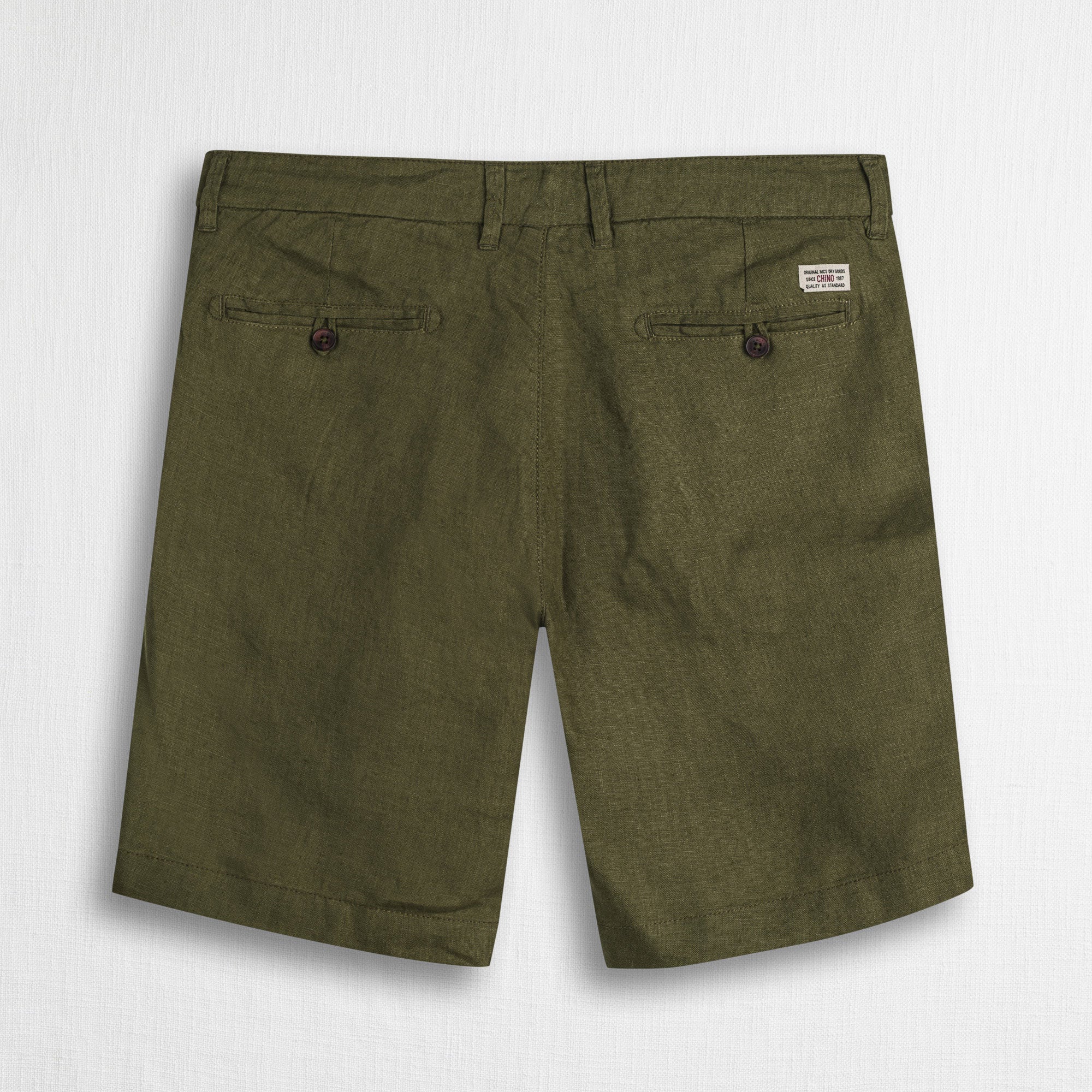 100% Linen Chino Shorts - Dark Olive