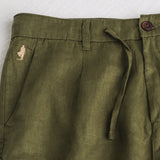 Bermuda chino 100% lino - Dark Olive