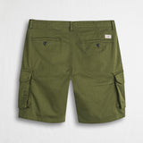 Bermuda cargo in gabardina stretch - Dark Olive
