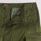 Bermuda cargo in gabardina stretch - Dark Olive