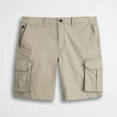 Pantaloni cargo corti in cotone stretch - Sand