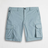 Pantaloni cargo corti in cotone stretch - Grey Blue