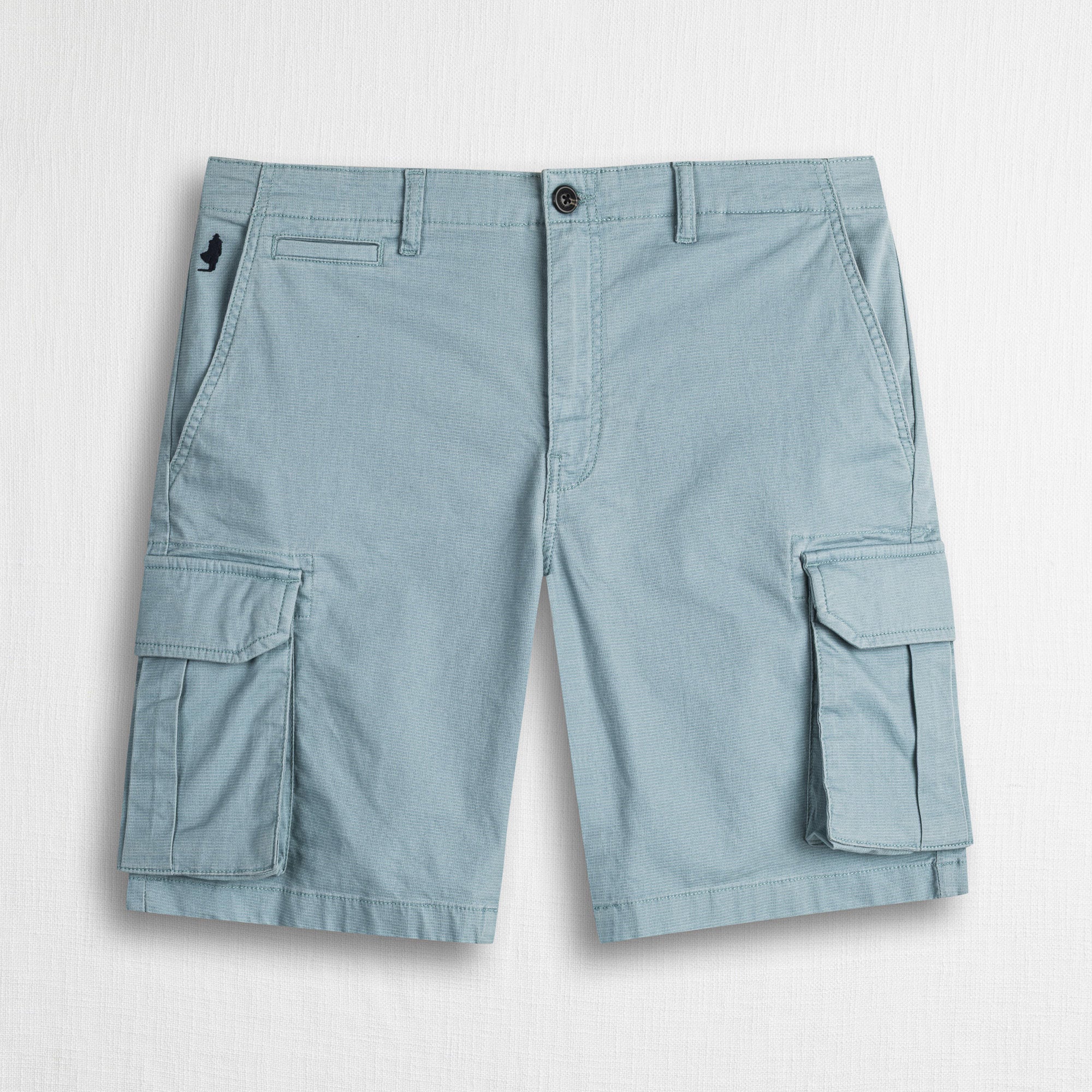 Pantaloni cargo corti in cotone stretch - Grey Blue