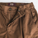 Stretch cotton satin cargo shorts - Cinnamon Brown