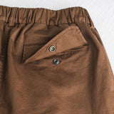 Stretch cotton satin cargo shorts - Cinnamon Brown