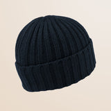 Berretto Beanie a Coste in Poliestere Riciclato - Navy Blue