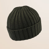 Berretto Beanie a Coste in Poliestere Riciclato - Olive Night