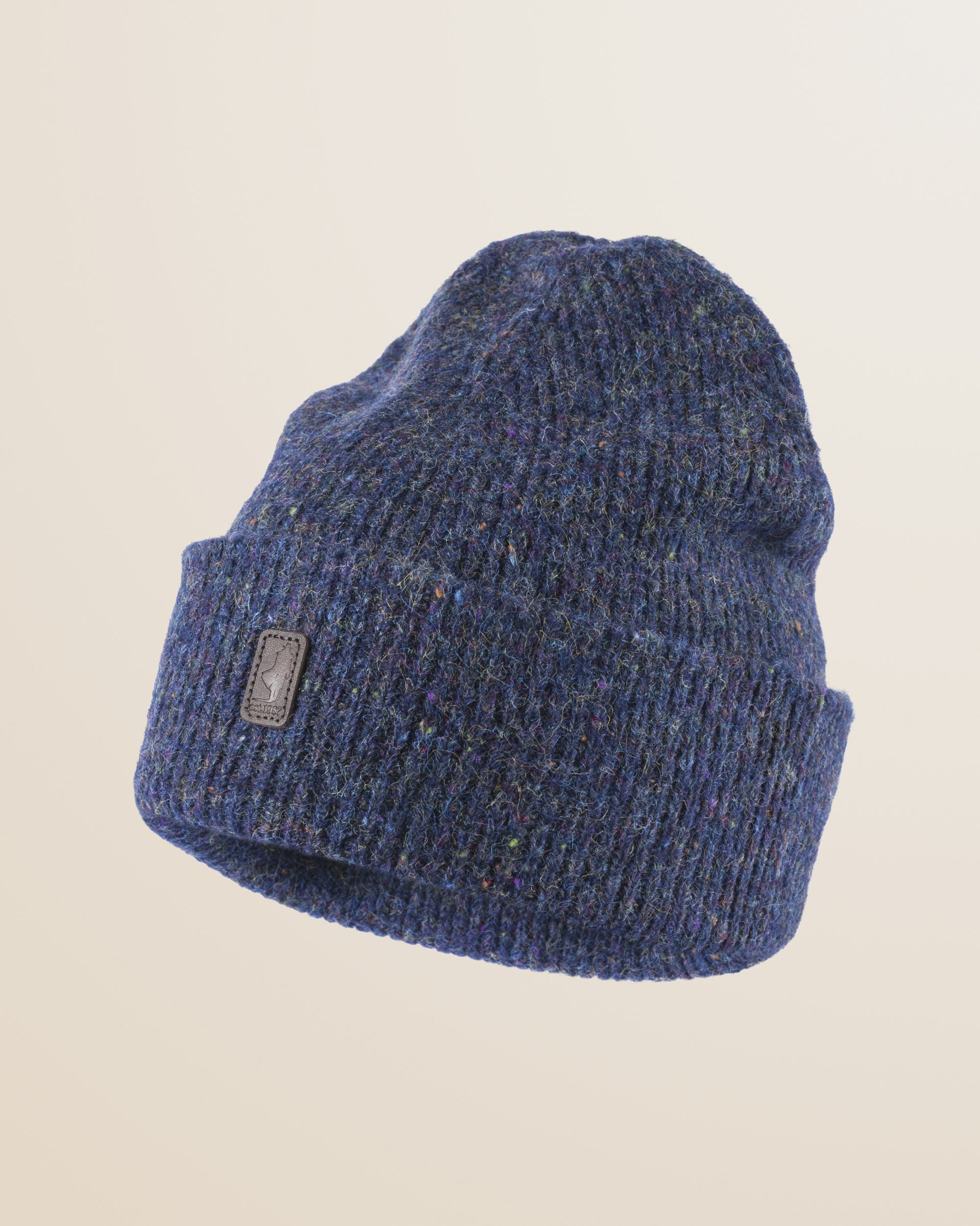 Berretto in Misto Lana Effetto Bottonato fronte - Navy Blue