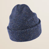 Berretto in Misto Lana Effetto Bottonato - Navy Blue