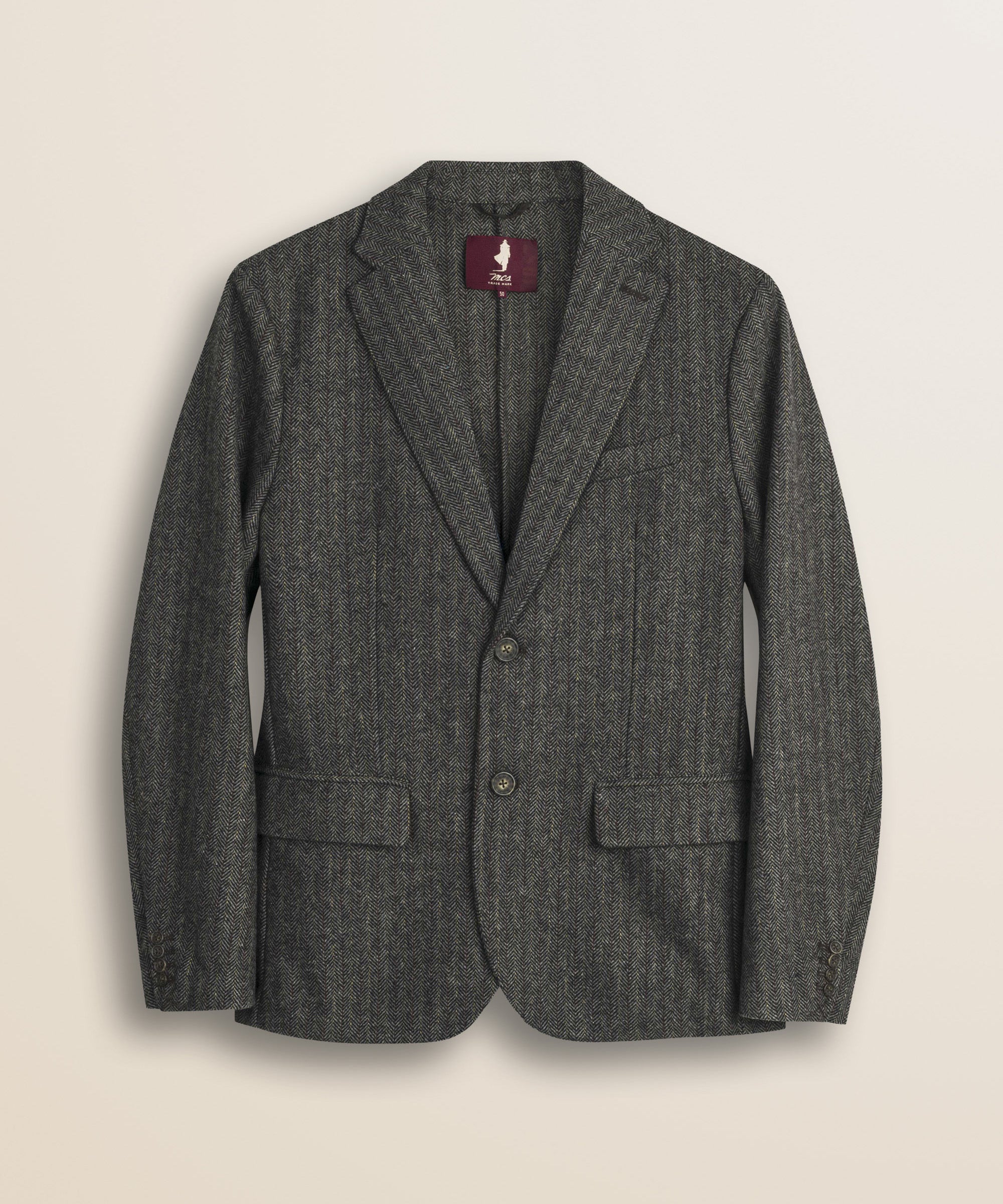 Blazer in Misto Lana Herringbone fronte - Red Herringbone
