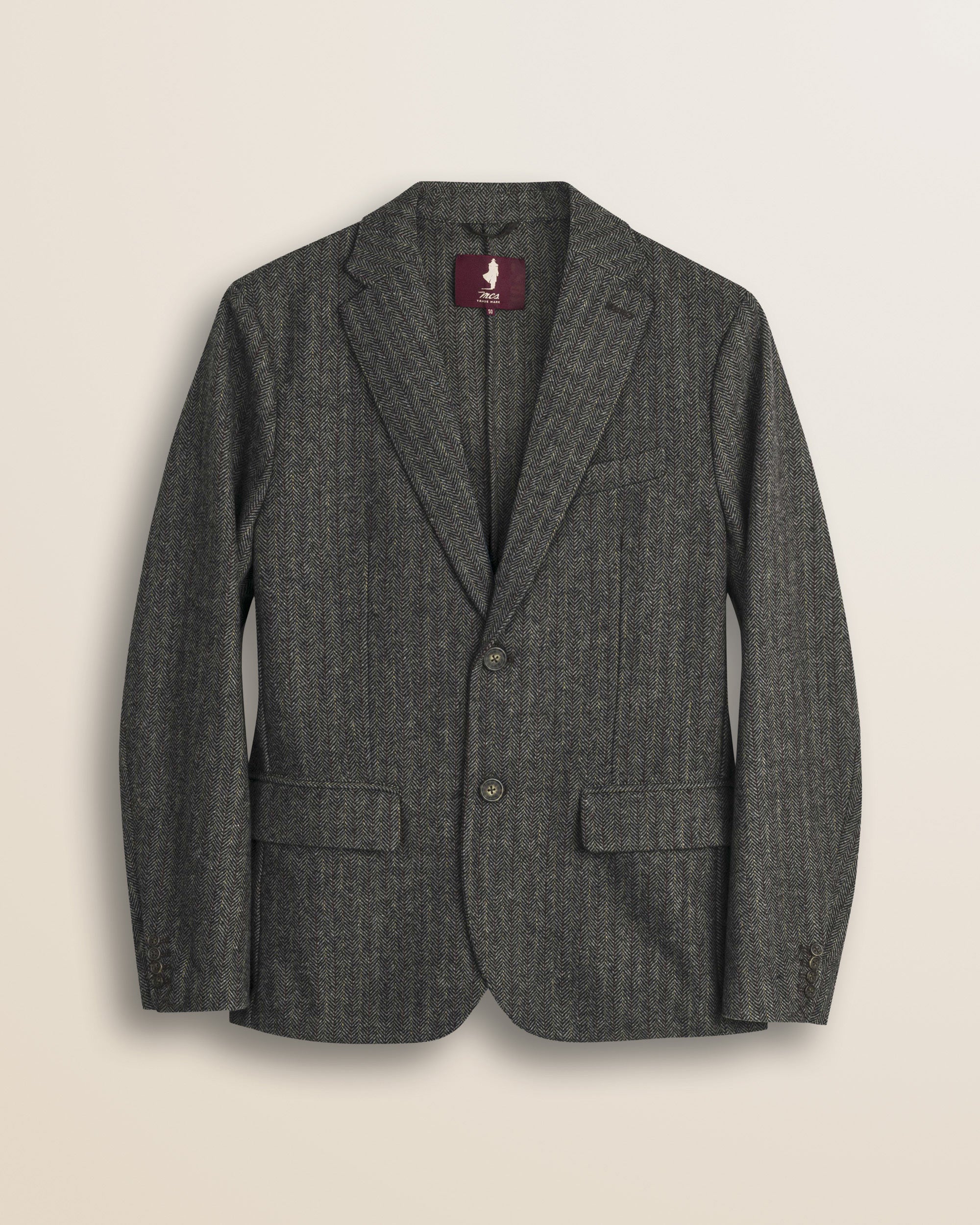 Blazer in Misto Lana Herringbone fronte - Red Herringbone
