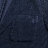 Blazer in Velluto a Coste Larghe dettaglio logo - Navy Blue