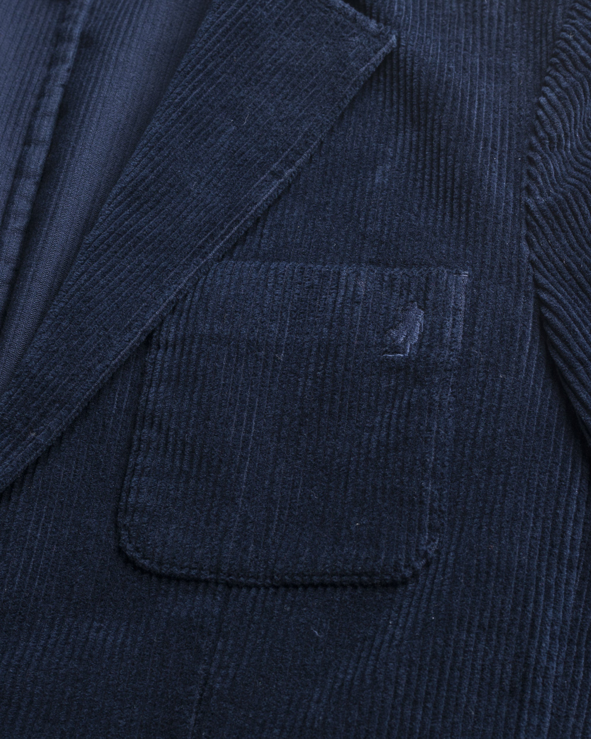 Blazer in Velluto a Coste Larghe dettaglio logo - Navy Blue