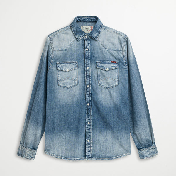 その他 TEN WESTERN DENIM SHT BLUE S その他 TEN WESTERN DENIM SHT BLUE S Distressed Denim Western