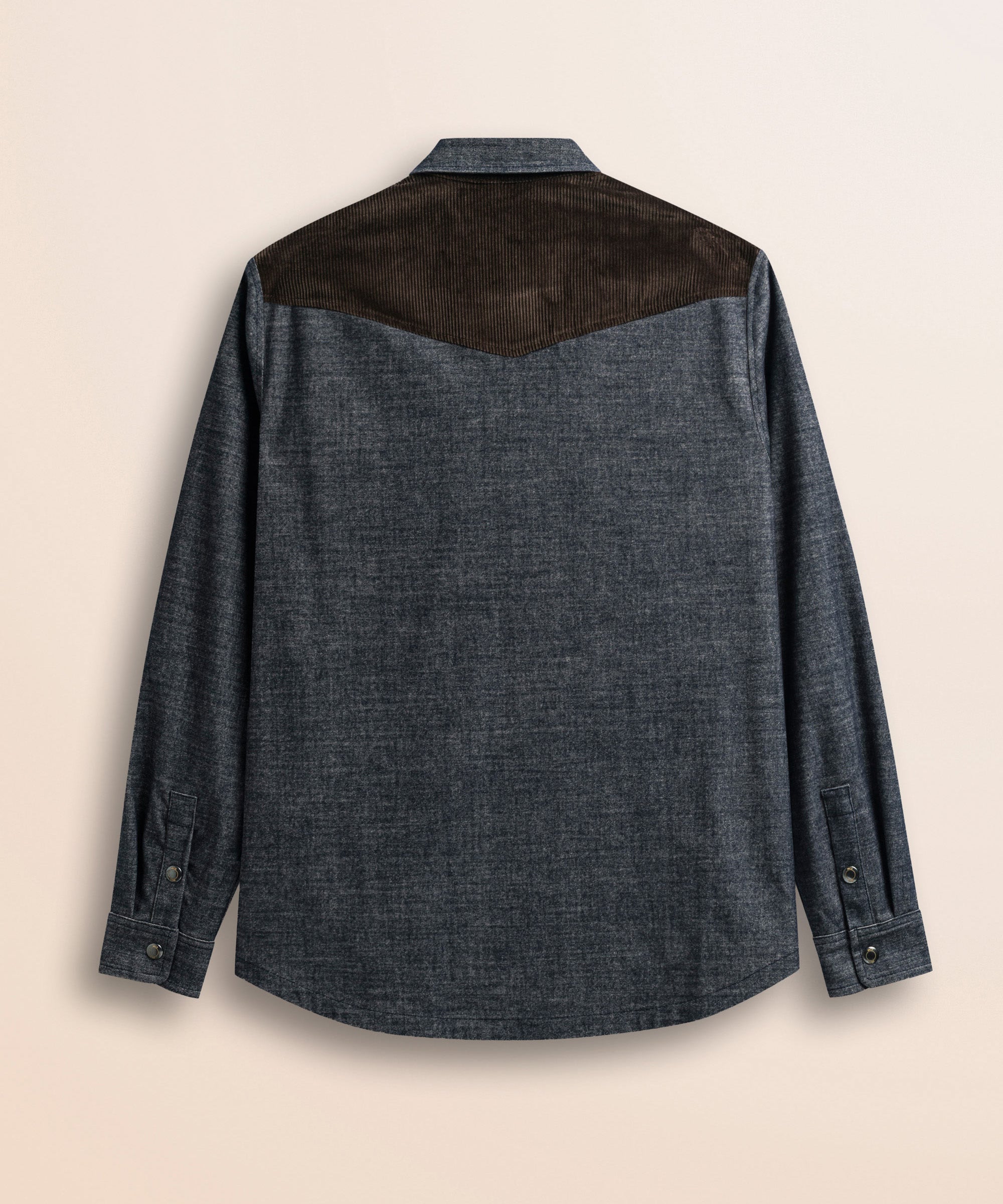 Camicia Western in Flanella Effetto Denim Scuro retro - Light Blue Denim