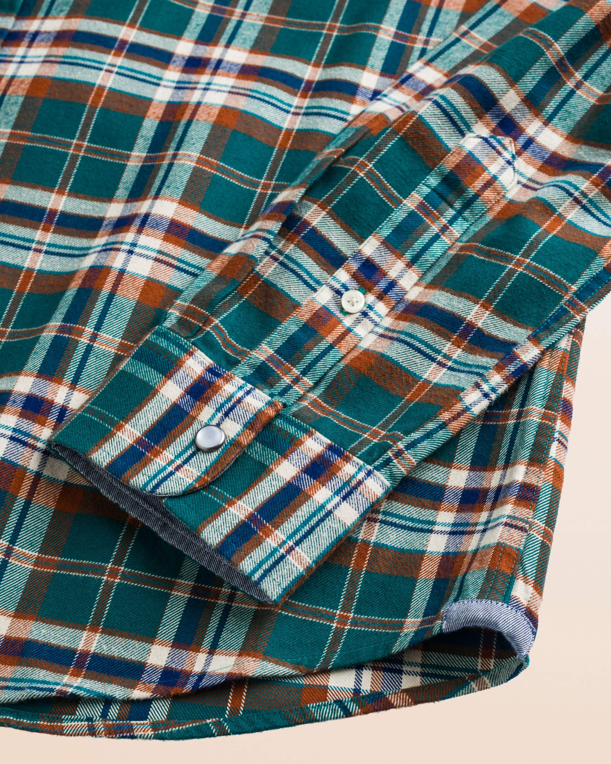 Camicia Workwear in Flanella a Quadri dettaglio manica - Atlantic Deep Check