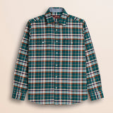 Camicia Workwear in Flanella a Quadri fronte - Atlantic Deep Check