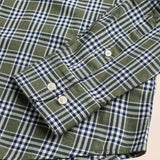 Camicia in Flanella Melange a Quadri Verde e Blu dettaglio manica - Green Melange Check