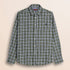 Camicia in Flanella Melange a Quadri Verde e Blu fronte - Green Melange Check