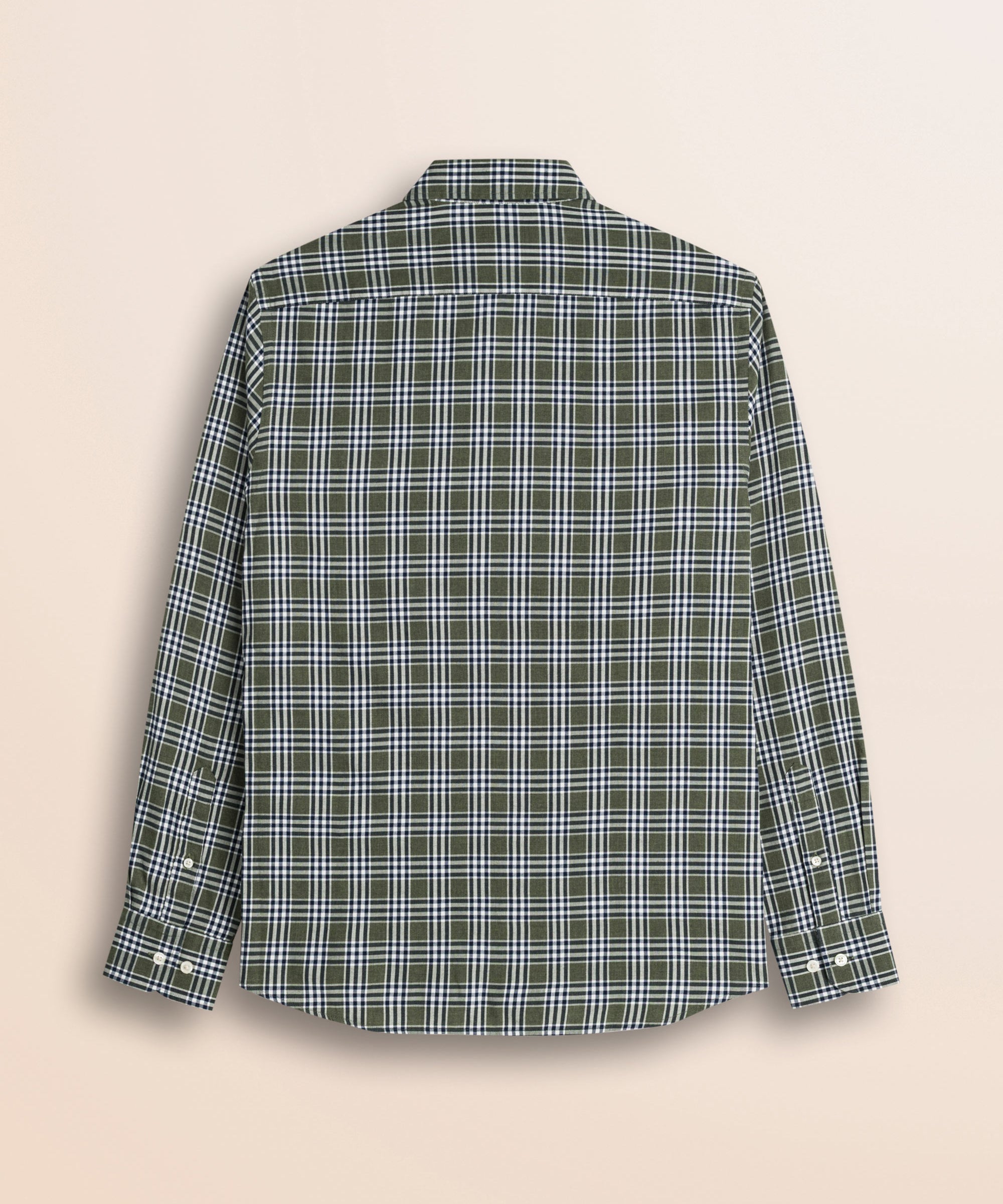 Camicia in Flanella Melange a Quadri Verde e Blu retro - Green Melange Check