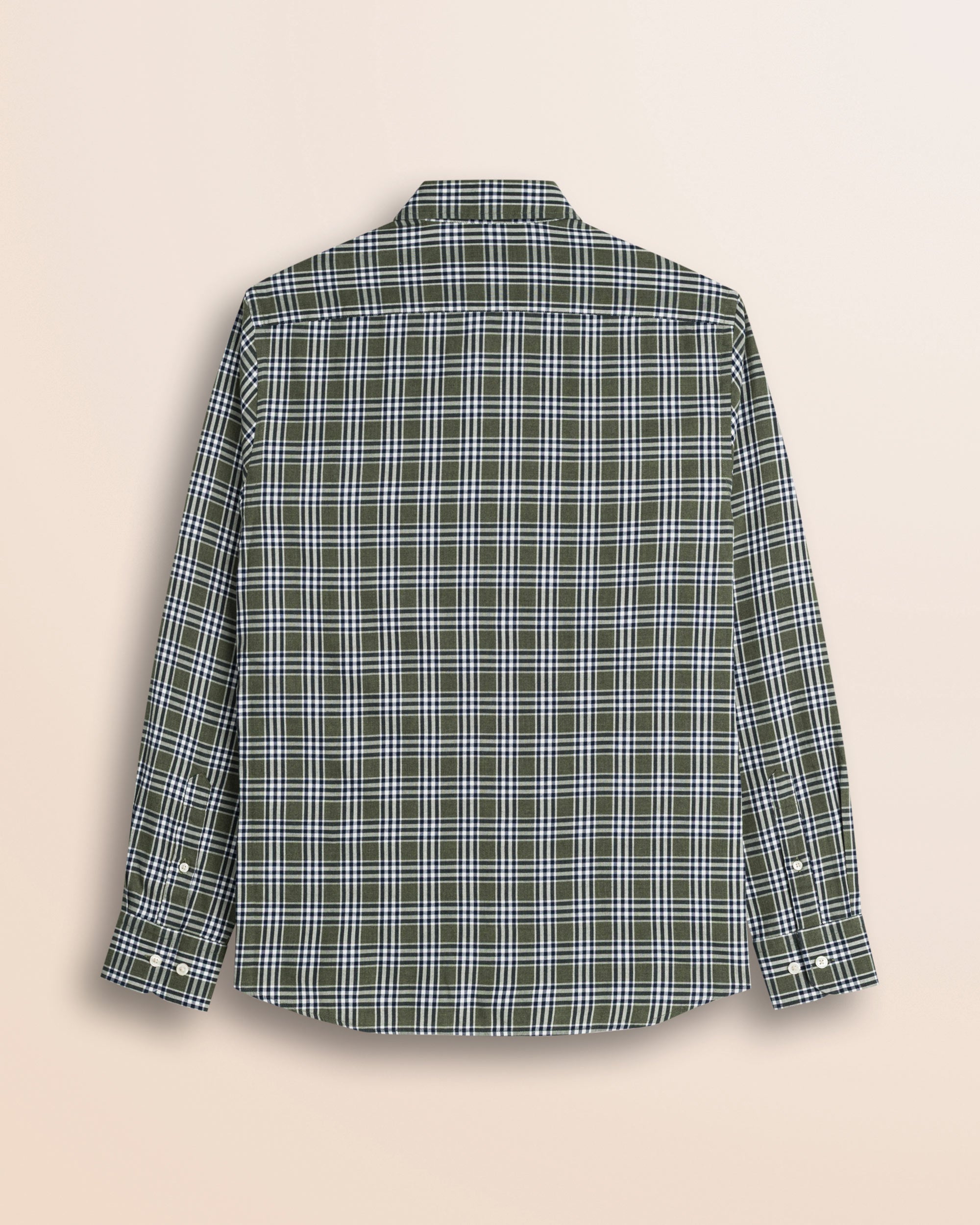 Camicia in Flanella Melange a Quadri Verde e Blu retro - Green Melange Check