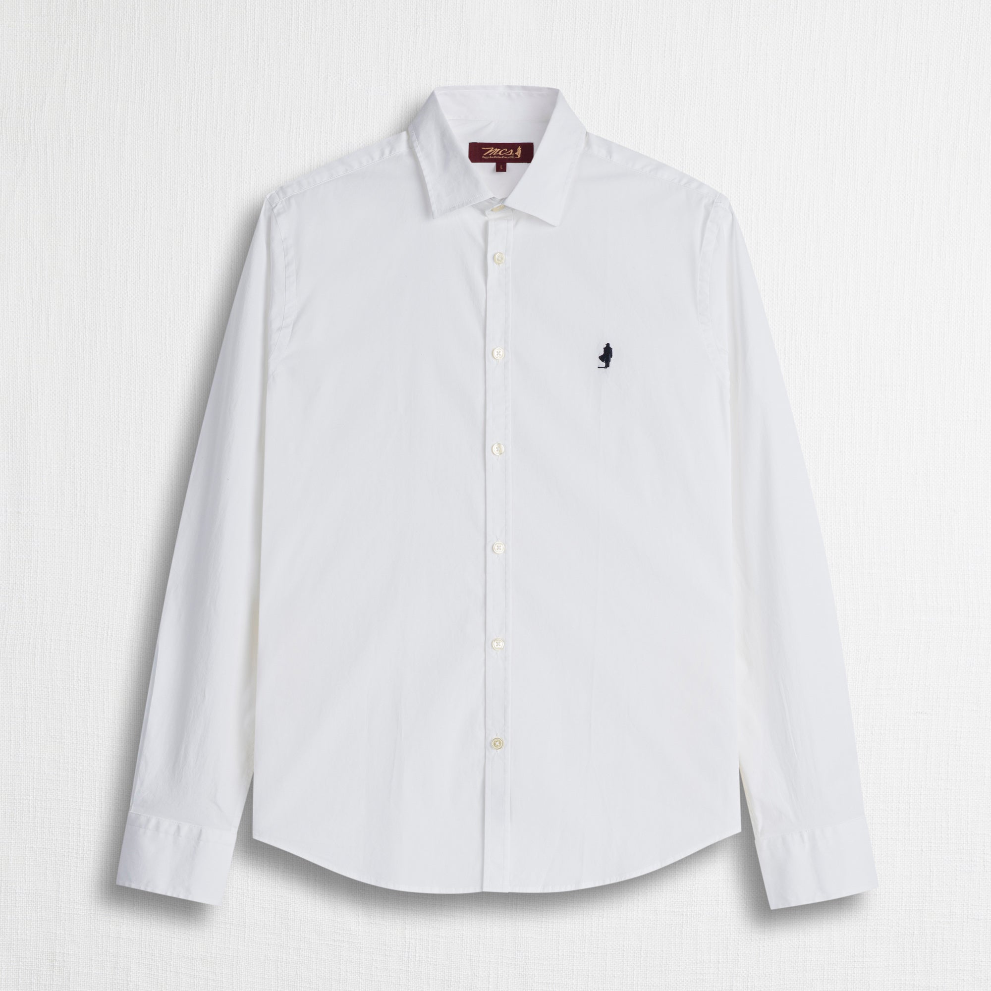 Camicia Slim Fit in Popeline Stretch - White