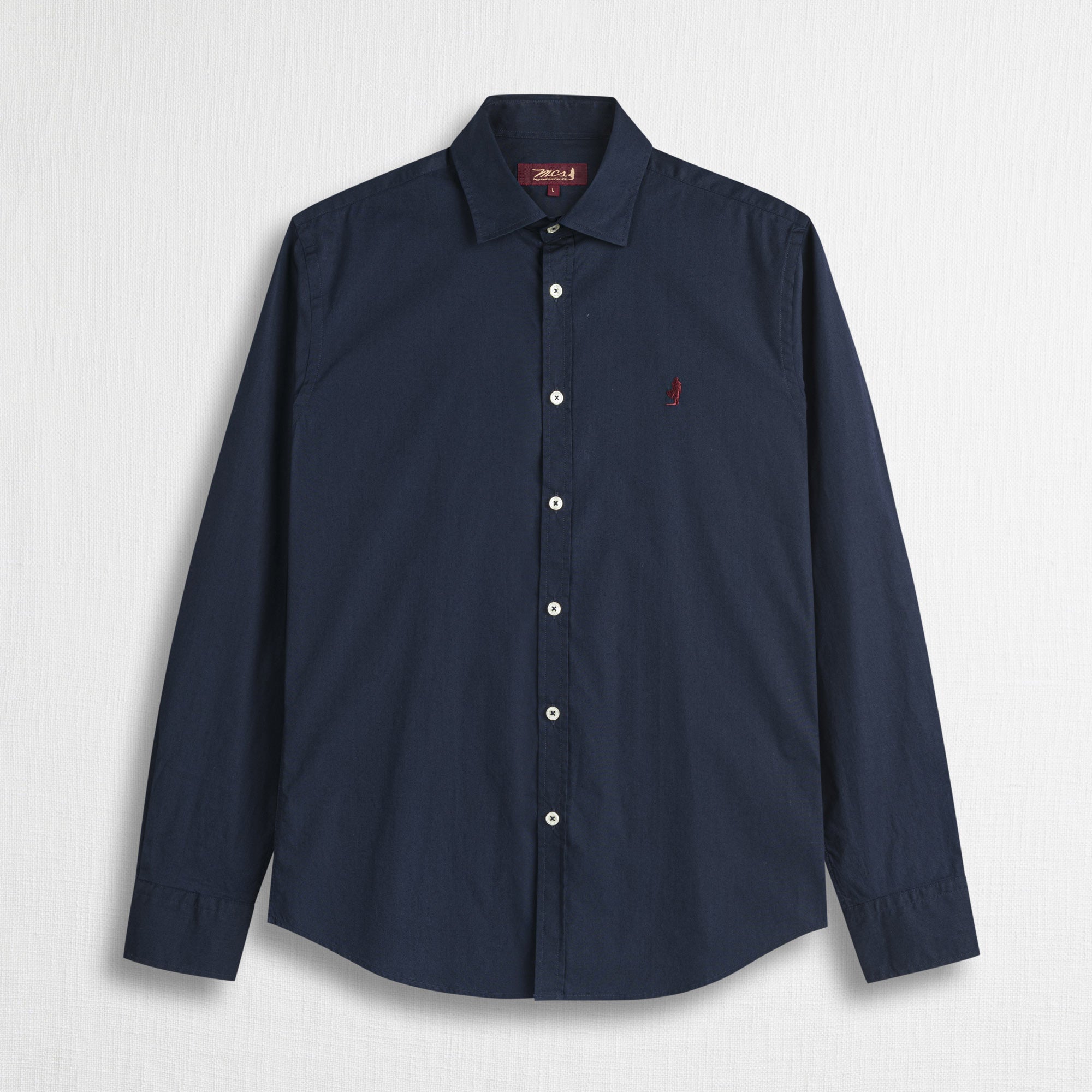 Camicia Slim Fit in Popeline Stretch - Blue Navy