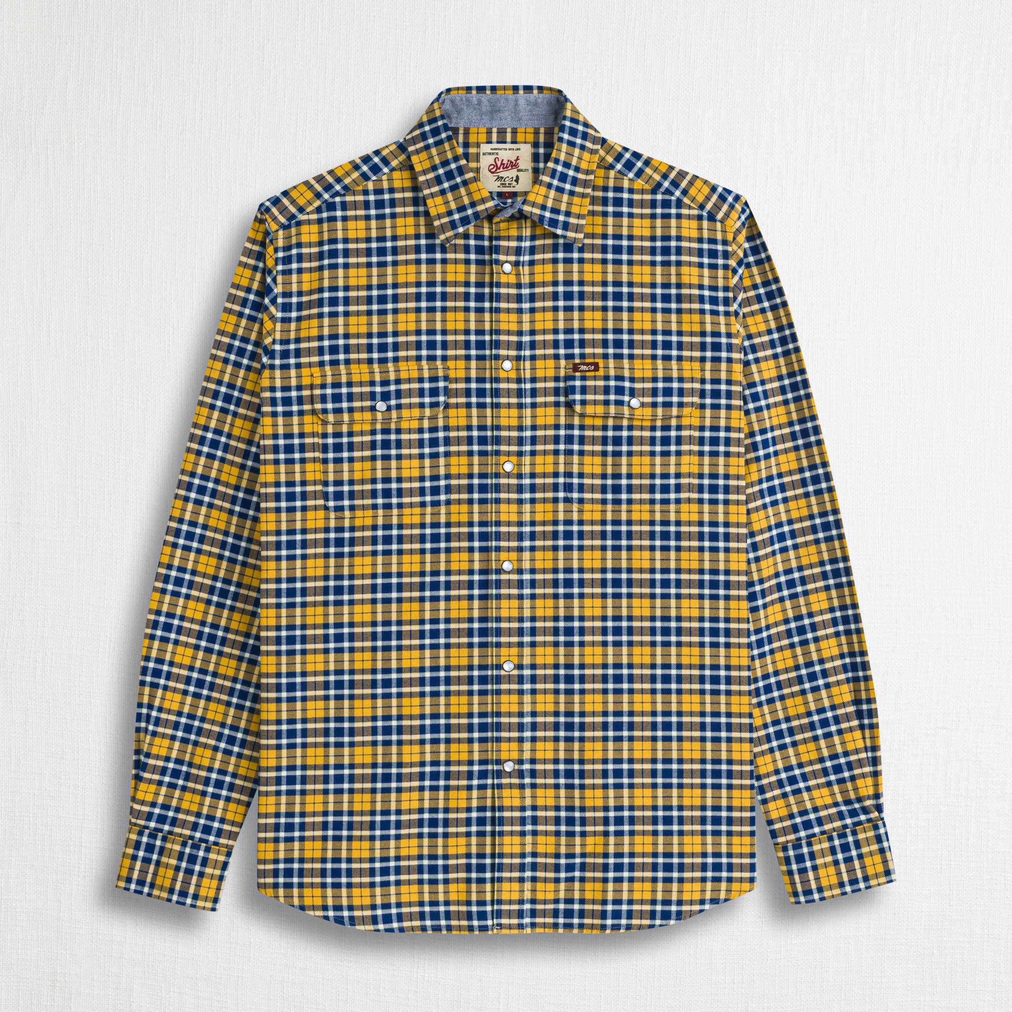 Camicia Workwear in Flanella a Quadri - Mineral Yellow