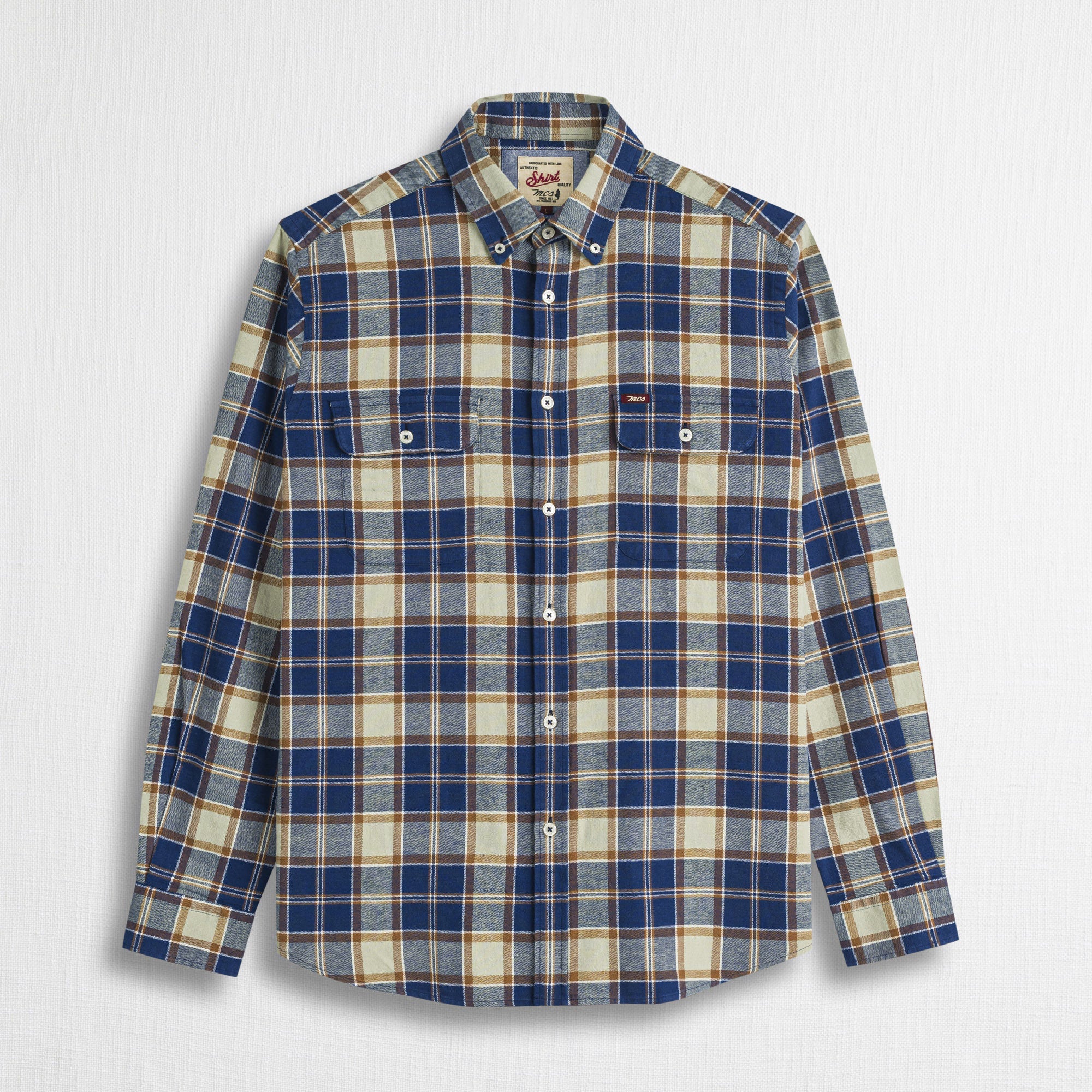 Camicia Workwear a Quadri 100% Cotone - Oil Green