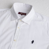 Camicia in cotone popeline elasticizzato - White