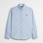 Camicia in cotone popeline elasticizzato - Light Blue