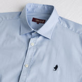 Camicia in cotone popeline elasticizzato - Light Blue