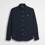 Camicia in cotone popeline elasticizzato - Navy Blue
