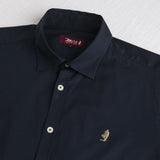 Camicia in cotone popeline elasticizzato - Navy Blue