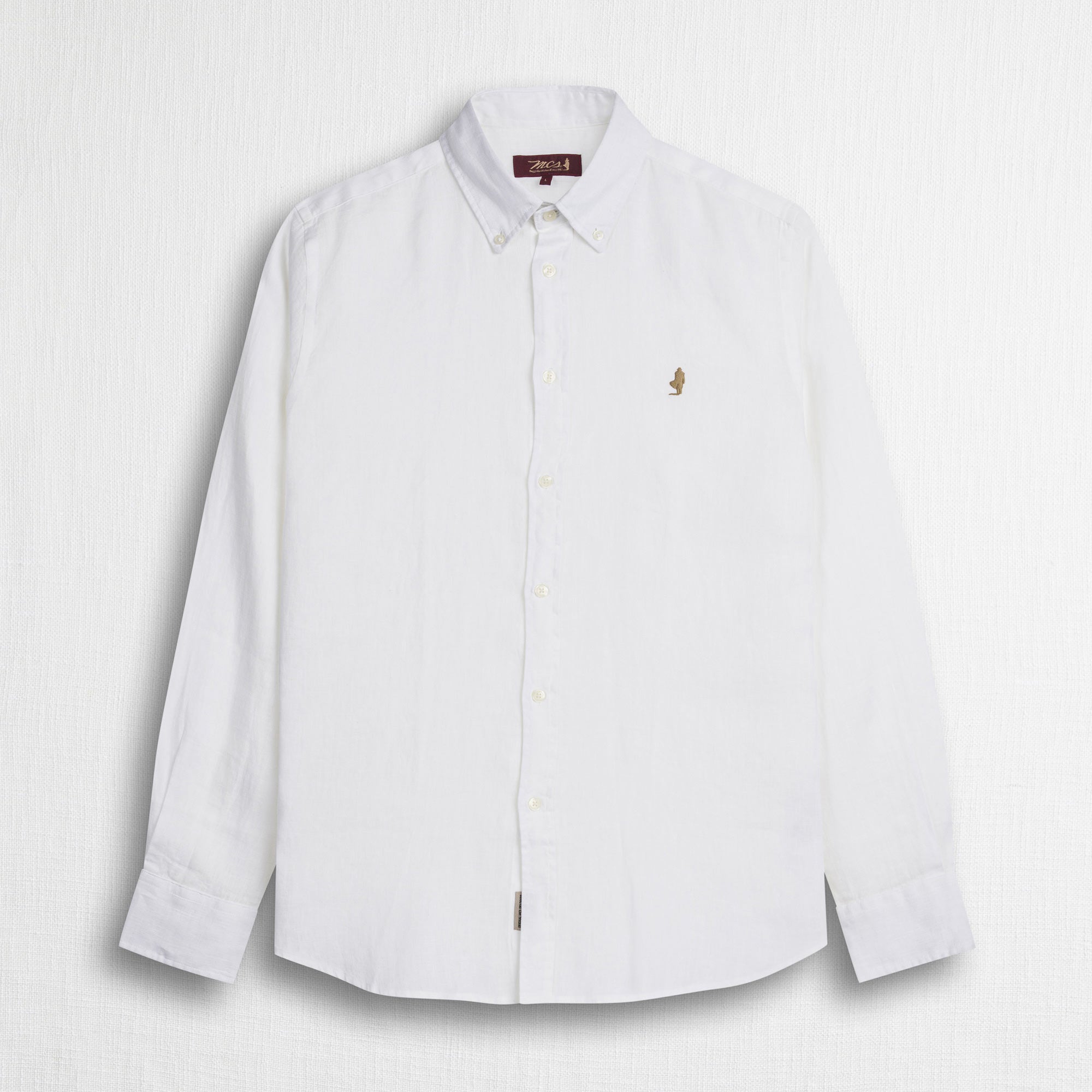 Camicia 100% lino manica lunga - White