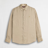 Camicia 100% lino manica lunga - Khaky