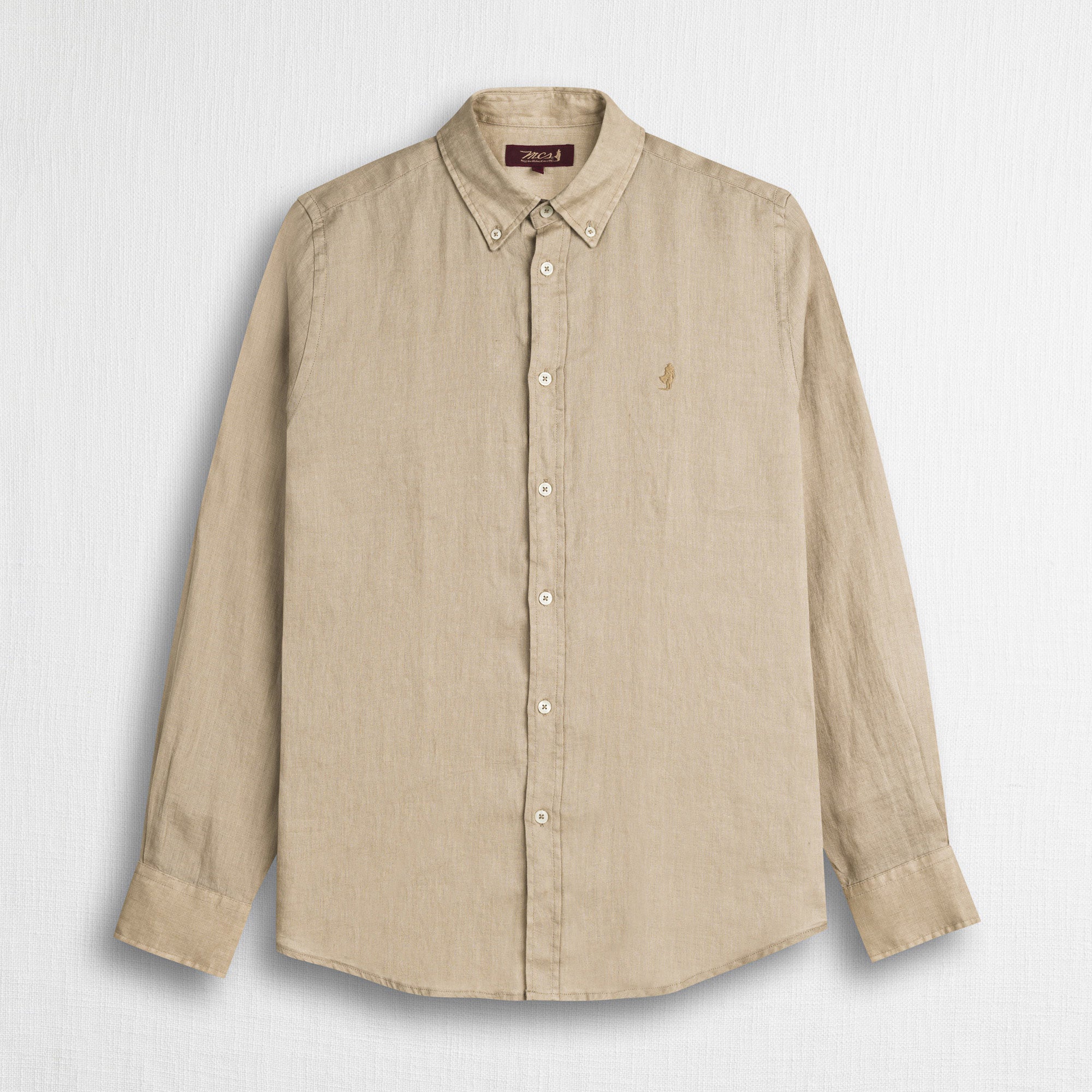Camicia 100% lino manica lunga - Khaky