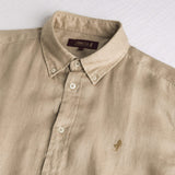 Camicia 100% lino manica lunga - Khaky