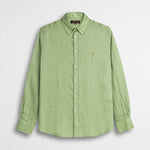 Camicia 100% lino manica lunga - Light Green