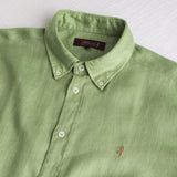 Camicia 100% lino manica lunga - Light Green