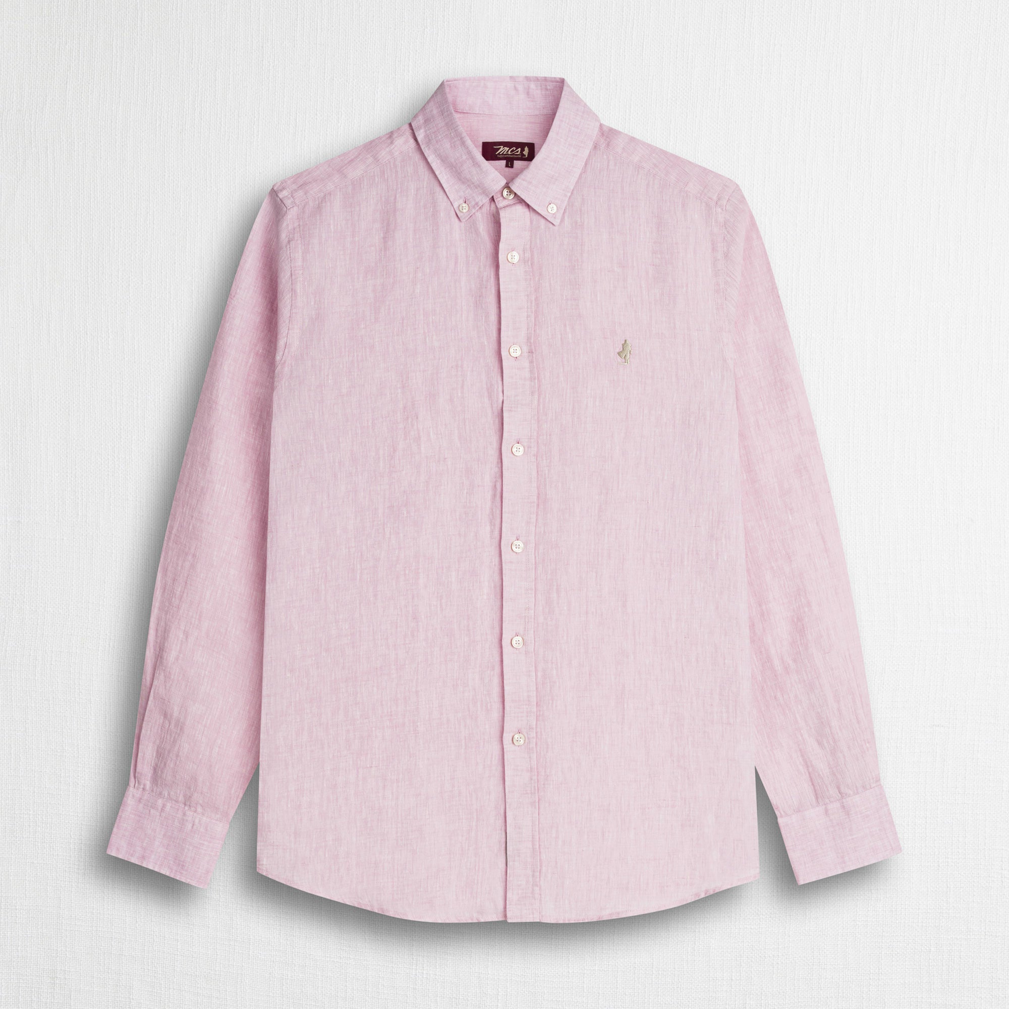 Camicia 100% lino manica lunga - Light Peach