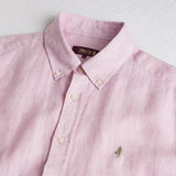Camicia 100% lino manica lunga - Light Peach