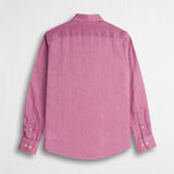 100% Linen Long-Sleeve Shirt - Wild Rose