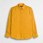 Camicia 100% lino manica lunga - Gold Yellow