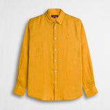 Camicia 100% lino manica lunga - Gold Yellow