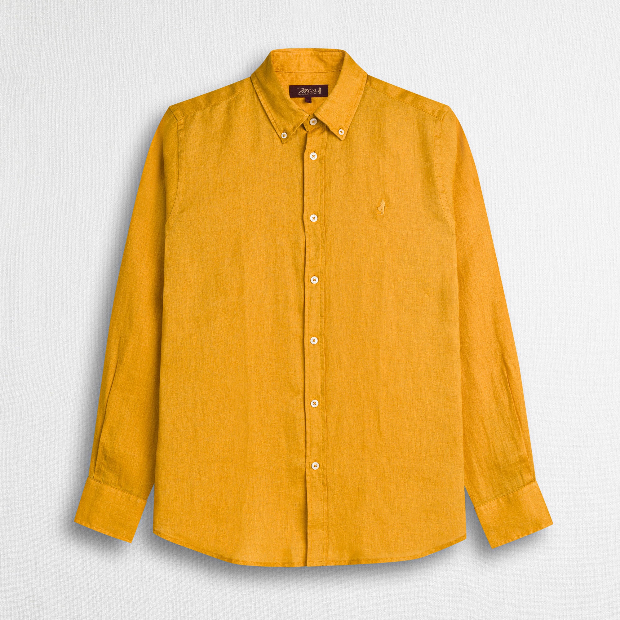 Camicia 100% lino manica lunga - Gold Yellow