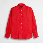 Camicia 100% lino manica lunga - Spice Orange