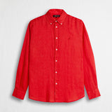 Camicia 100% lino manica lunga - Spice Orange